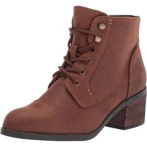 Bella Vita Women's 8.5 M Block Heel Ankle Boots Lace Up Size Zip Brown NEW